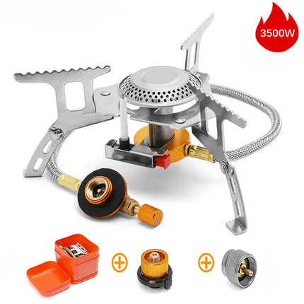Outdoor Camping Head Stove Tourist Portable Windproof Stove Camping Picnic Survive Burner 5800W Big Power Foldable Gas Stove