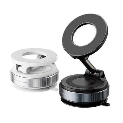 Vacuum Magnetic Car Phone Mount Strong Cup Car Foldable Phone Holder Retractable Navigation Stand 360-Degree Rotating Adjustable