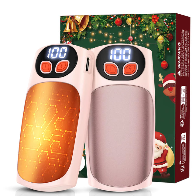 Rechargeable Hand Warmers 2 Pack,® Reusable Electric Hand Warmers,Long Lasting Warmth 8-20 Hours ,Display & 5 Settings ,For Outdoors, Winter Sports, Golf & Raynaud'S,Perfect Christmas Gift for Him & Her