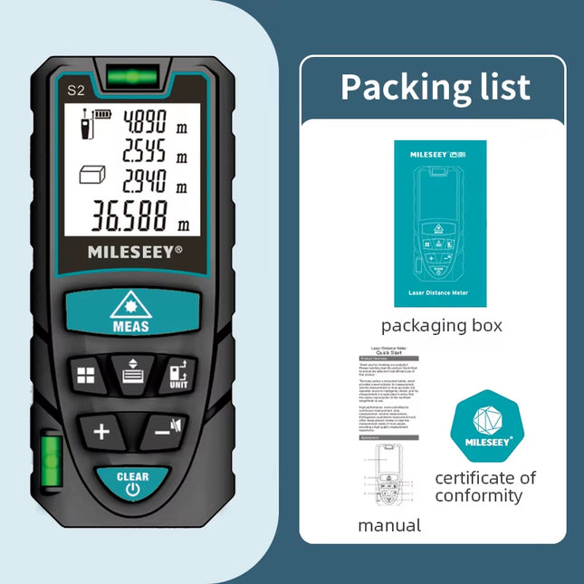 Laser Tape Measure S2 40M 60M 80M 100M 120M Laser Rangefinder,Laser Measuring Tool with Multi Measurement Function
