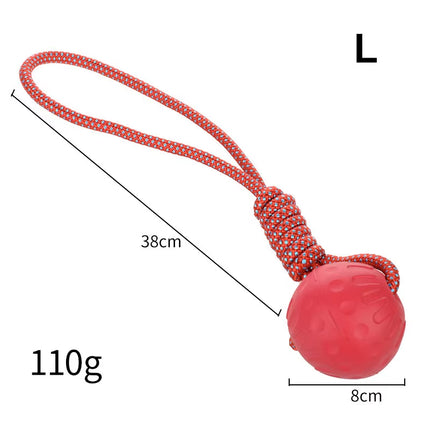 Dog Toy Rubber Ball Bite-Resistant Ball Toy for Dogs Puppy Teddy Pitbull Red Color Solid Ball S-XL Pet Supplies