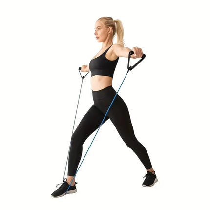 1Pc 4-Level Resistance Bands with Handles for Home Workouts and Strength Training - Perfect for Yoga, Pilates,And Fitness Equipm