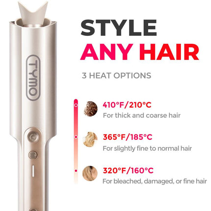 TYMO CURLPRO plus – Upgraded Automatic Rotating Curling Iron, 1-Inch Ceramic Long Barrel Curling Wand for Long Hair, Negative Ion for Flawless Christmas Holiday Gift Women Girlfriends Gifts,Gift Boxes,Gift Baskets,Best Gift Ideas