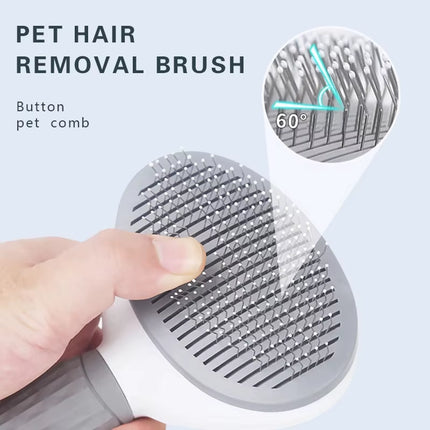 Cat Brush Remove Hair Pet Hair Removal Comb for Cats Non-Slip Grooming Brush Stainless Steel Dog Combs Brushes Cat Accessories