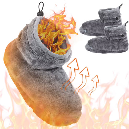 USB Heater Shoes Men Women Winter Warm Snow Boots Foot Warmer Plush Heating Rechargeable Slippers Electric Heated Shoes Feetwear