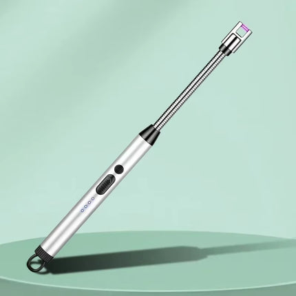 360° Electric Arc BBQ Lighter USB Windproof Flameless Plasma Ignition Long Kitchen Lighters Gas Lighter for Candle Gas Stove