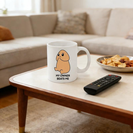 Sad Potato Mug - My Owner Beats Me Funny Ceramic Coffee Cup