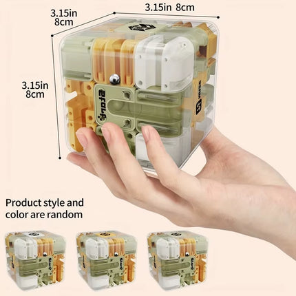 3X3 3D Puzzle Maze Game Six-Sided Transparent Maze Magic Cube Puzzle Speed Cubes Maze Toys for Kids,Children'S Educational Toys