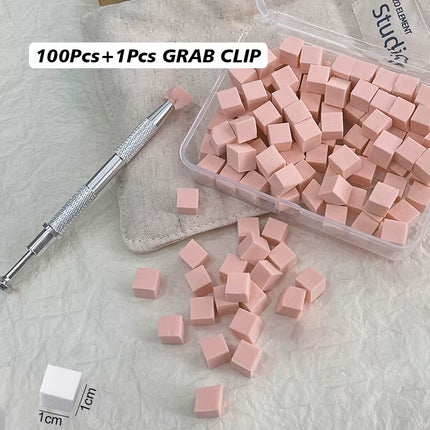 100/50Pcs Square Nail Art Sponge Set Gradient Nail Brushes Gel Polish DIY Design Nail Sponge Grab Pen Manicure Supplies Tools