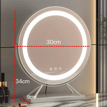 Lighted Vanity Makeup Mirror with Lights 3 Color Lighting Modes with 15X Magnification Mirror Smart Touch Control 360°Rotation