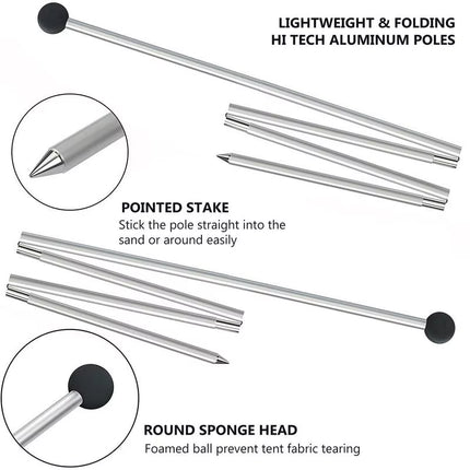 Lycra Aluminum Canopy Pole Replacement Canopy Adjustable Aluminum Rods Portable Lightweight Camping Poles for Camping Supplies