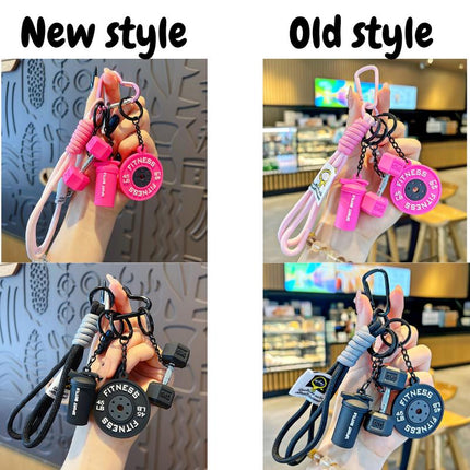Fitness Keychain Set, Msilicone Dumbbell Kettlebell Weight Plate Keychains, Cute Keychain Gym Accessories for Men Women Keychain Gift High Quality Fashion Jewelry Jew Lery