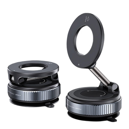 Vacuum Magnetic Car Phone Mount Strong Cup Car Foldable Phone Holder Retractable Navigation Stand 360-Degree Rotating Adjustable