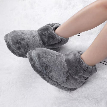 USB Heater Shoes Men Women Winter Warm Snow Boots Foot Warmer Plush Heating Rechargeable Slippers Electric Heated Shoes Feetwear