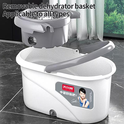 360° Spin Mop and Bucket Set with 2 Microfiber Refills, Astainless Steel Adjustable Telescopic Pole, and a Plasticbucket for Household General Cleaning.Wipes Steammop Roll Mop Magic Eraser Mop Supermop.