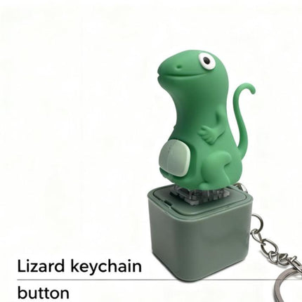 Lizard Keychain with Rechargeable LED Light&Realistic Croak-Color-Changing Fun Toy Forkids & Adults Christmasgift Lizard Button Keychain