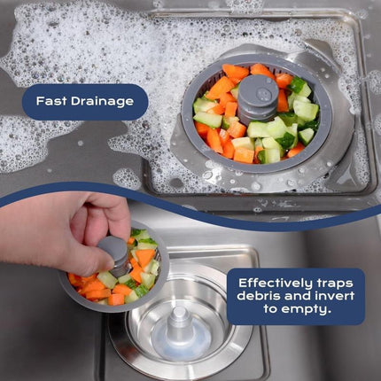 Kitchen Sink Drain Strainer,3 in 1 Pop up Strainer Stopper,Stainless Steel Wrap Sink Stopper Strainer Basket,Suitable for US Standard 3-1/2 Inch Kitchen Sink Drain Strainer