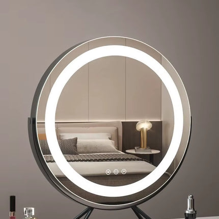 Lighted Vanity Makeup Mirror with Lights 3 Color Lighting Modes with 15X Magnification Mirror Smart Touch Control 360°Rotation