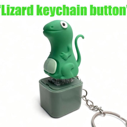 Lizard Keychain with Rechargeable LED Light&Realistic Croak-Color-Changing Fun Toy Forkids & Adults Christmasgift Lizard Button Keychain