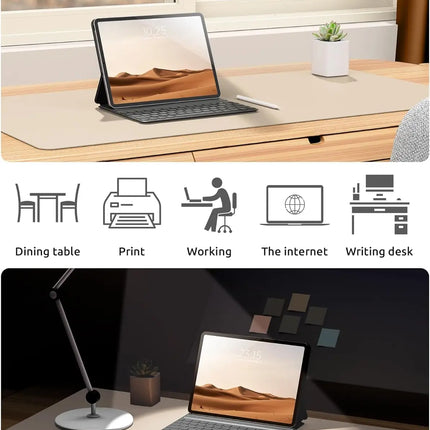 Large Mouse Pad,Office Desk Mat, Leather Desk Pad Protector, Non-Slip PU Leather Desk Blotter, Laptop Desk Pad