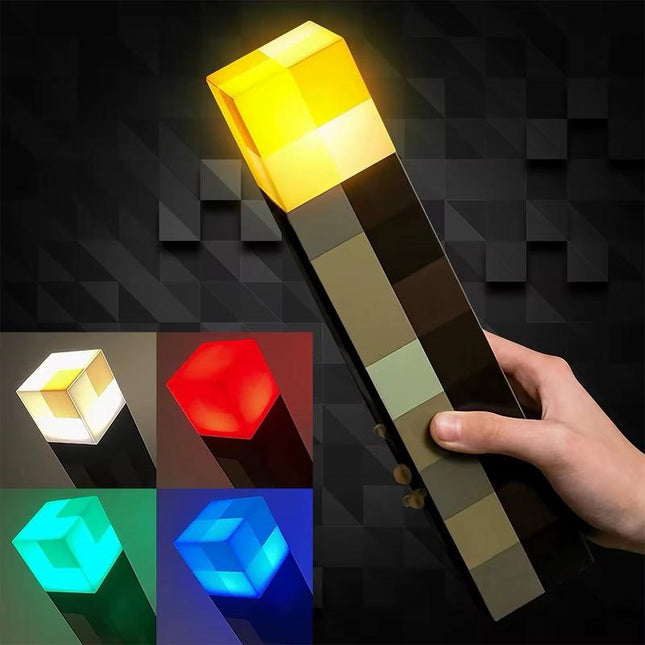 Minecraft Brownstone Torch LED Lamp Touch USB Rechargeable Night Light Kids Xmas Durable Smartphones