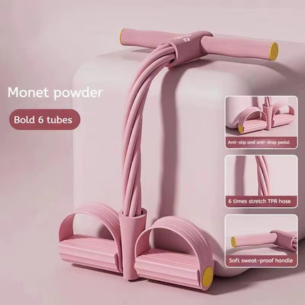 6-Level Resistance Band Tensioner with Non-Slip Handles - Home Fitness Equipment for Abdominal Muscle Training Yoga Abdominal