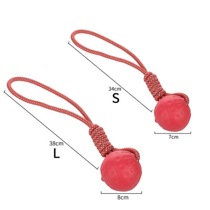 Dog Toy Rubber Ball Bite-Resistant Ball Toy for Dogs Puppy Teddy Pitbull Red Color Solid Ball S-XL Pet Supplies