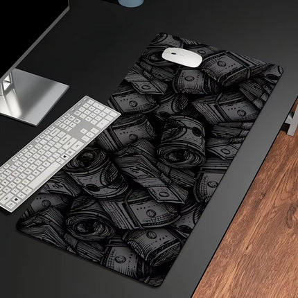 Money Coin Mouse Pad Extra-Large Durable Mousepads Non-Slip Black Home Office 400X900 Game Desk Mat Gaming Accessories Anime Rug