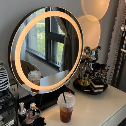 Lighted Vanity Makeup Mirror with Lights 3 Color Lighting Modes with 15X Magnification Mirror Smart Touch Control 360°Rotation