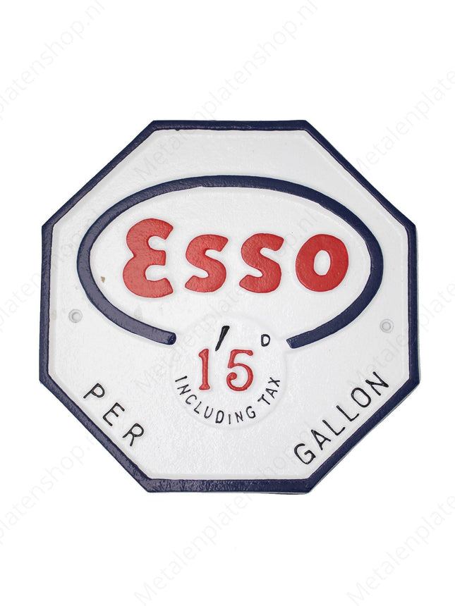 ESSO - Bordje van Gietijzer - 25x25cm