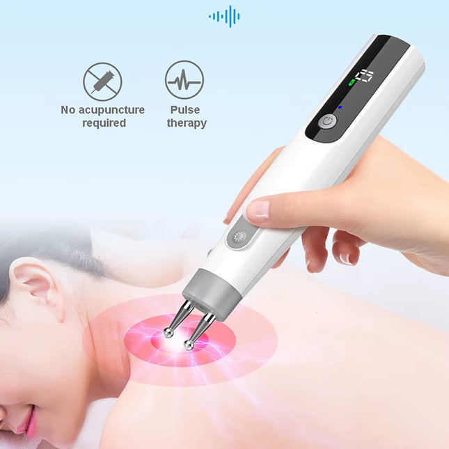 Electronic Therapy Meridian Pen Massager Type-C Fast Rechargeable 10 Gears Adjustment Bio-Micro-Electro-Pulse for Neck Back