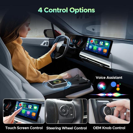 【Christmasgifts】Lamtto Wired to Wireless Carplay Adapter Supports Netflix/Youtube/Tiktok APP to Play Vedio on a Car Screen (Do Not Support Vehicles with Built-In Wireless Carplay) ,Your Entertainment Co-Pilot on the Road!
