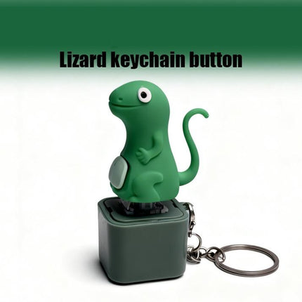 Lizard Keychain with Rechargeable LED Light&Realistic Croak-Color-Changing Fun Toy Forkids & Adults Christmasgift Lizard Button Keychain
