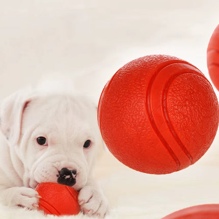 Dog Toy Rubber Ball Bite-Resistant Ball Toy for Dogs Puppy Teddy Pitbull Red Color Solid Ball S-XL Pet Supplies
