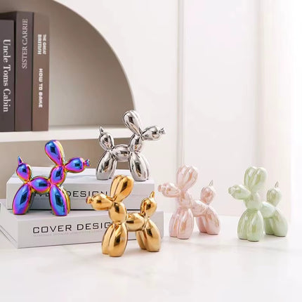 Ceramics Balloon Dog Sculpture Home Decor Room Decoration Accessories Office Nordic Animal Decorative Sculptures and Figurines