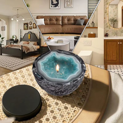 Candle Bowl round Bowl Shape Cement Candle Cup Vessel Mold Resin Decorative Balcony Patio Crafts Desktop Ornaments Retro