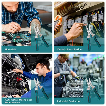 Pro 16-In-1 Wire Crimper Stripper with Voltage Detector & Dual Alarms Heavy Duty 12-250V AC/DC Tester for Hot/Neutral Wires Electrician HVAC Car Repair Tool Home Improve DIY Projects