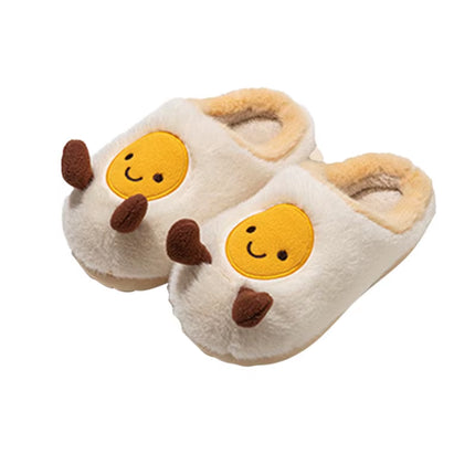 Winter Couple Home Slippers Fun Cute Croissant Non-Slip Thick-Soled Cotton Slippers for Men Women Comfortable Soft Home Slippers