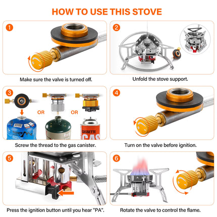 Outdoor Camping Head Stove Tourist Portable Windproof Stove Camping Picnic Survive Burner 5800W Big Power Foldable Gas Stove