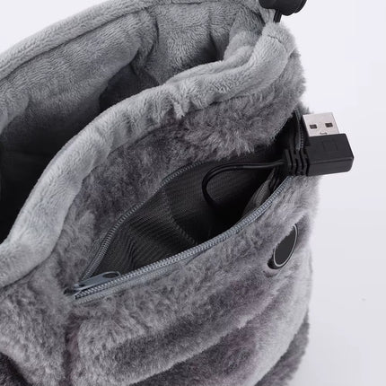 USB Heater Shoes Men Women Winter Warm Snow Boots Foot Warmer Plush Heating Rechargeable Slippers Electric Heated Shoes Feetwear