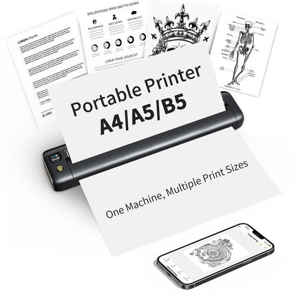 RONGTA Portable Printers Wireless for Travel Support 8.5" X 11" US Letter Bluetooth Thermal Inkless Mobile Printer for Office Home