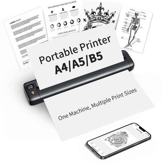 RONGTA Portable Printers Wireless for Travel Support 8.5" X 11" US Letter Bluetooth Thermal Inkless Mobile Printer for Office Home