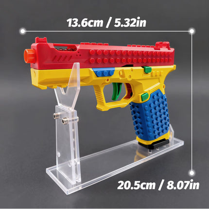 Building Block Gun. a Blue, Yellow and Red Gun. Toy Guns Can Be Fired. Collectible Desktop Ornaments. Gifts for Children.
