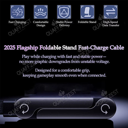 2-In-1 240W Fast Charging Foldable Phone Holder Data Cable Fast Charging Cable Phone Tablet Foldable Holder
