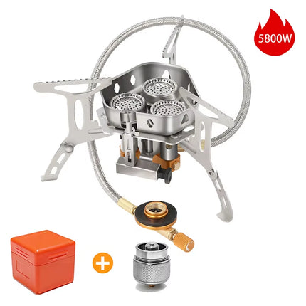 Outdoor Camping Head Stove Tourist Portable Windproof Stove Camping Picnic Survive Burner 5800W Big Power Foldable Gas Stove