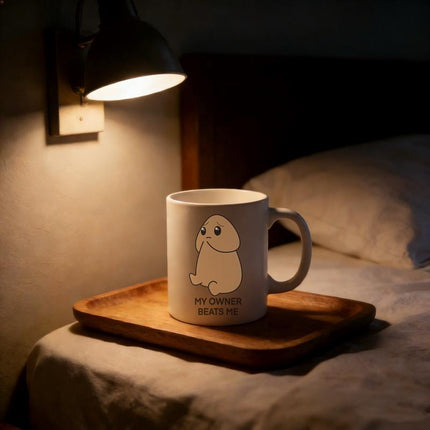 Sad Potato Mug - My Owner Beats Me Funny Ceramic Coffee Cup