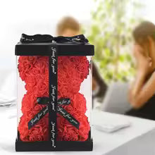 Fashion Artificial Rose Bear Gifts PE Eternal Rose Bear for Mom Mother'S Day Birthday Valentine'S Day Wedding Party Decoration