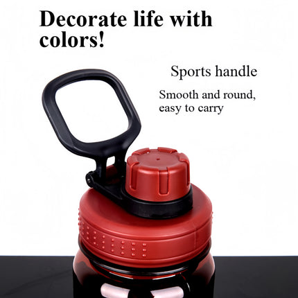 1000Ml Large Capacity Sports Water Bottle Leakproof Plastic Water Jugs with Handheld Ring Outdoor Cyclinghiking Beach Gym Kettle