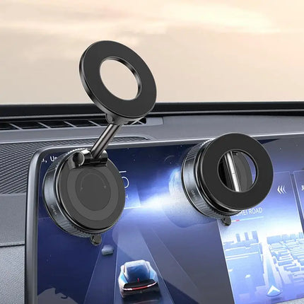 Vacuum Magnetic Car Phone Mount Strong Cup Car Foldable Phone Holder Retractable Navigation Stand 360-Degree Rotating Adjustable