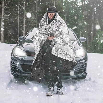 Rhino Rescue Emergency Blanket 1.6*2.1M Space Mylar Thermal for Outdoors, Hiking, Survival Blanket 10PC